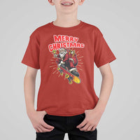 Santa Skateboarding Christmas T Shirt For Kid Funny Skater Xmas - Wonder Print Shop