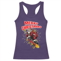 Santa Skateboarding Christmas Racerback Tank Top Funny Skater Xmas - Wonder Print Shop