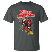 Santa Skateboarding Christmas T Shirt Funny Skater Xmas - Wonder Print Shop