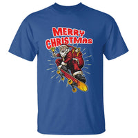 Santa Skateboarding Christmas T Shirt Funny Skater Xmas - Wonder Print Shop