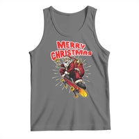 Santa Skateboarding Christmas Tank Top Funny Skater Xmas - Wonder Print Shop