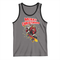 Santa Skateboarding Christmas Tank Top Funny Skater Xmas - Wonder Print Shop