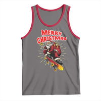 Santa Skateboarding Christmas Tank Top Funny Skater Xmas - Wonder Print Shop