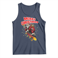 Santa Skateboarding Christmas Tank Top Funny Skater Xmas - Wonder Print Shop