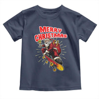 Santa Skateboarding Christmas Toddler T Shirt Funny Skater Xmas - Wonder Print Shop