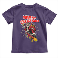 Santa Skateboarding Christmas Toddler T Shirt Funny Skater Xmas - Wonder Print Shop