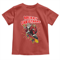 Santa Skateboarding Christmas Toddler T Shirt Funny Skater Xmas - Wonder Print Shop