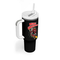 Santa Skateboarding Christmas Tumbler With Handle Funny Skater Xmas - Wonder Print Shop