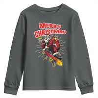 Santa Skateboarding Christmas Youth Sweatshirt Funny Skater Xmas - Wonder Print Shop