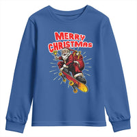 Santa Skateboarding Christmas Youth Sweatshirt Funny Skater Xmas - Wonder Print Shop