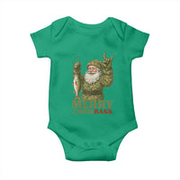 Funny Santa Camo Fishing Baby Onesie Merry Chrisbass - Wonder Print Shop