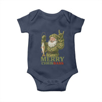 Funny Santa Camo Fishing Baby Onesie Merry Chrisbass - Wonder Print Shop