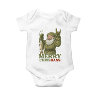 Funny Santa Camo Fishing Baby Onesie Merry Chrisbass - Wonder Print Shop