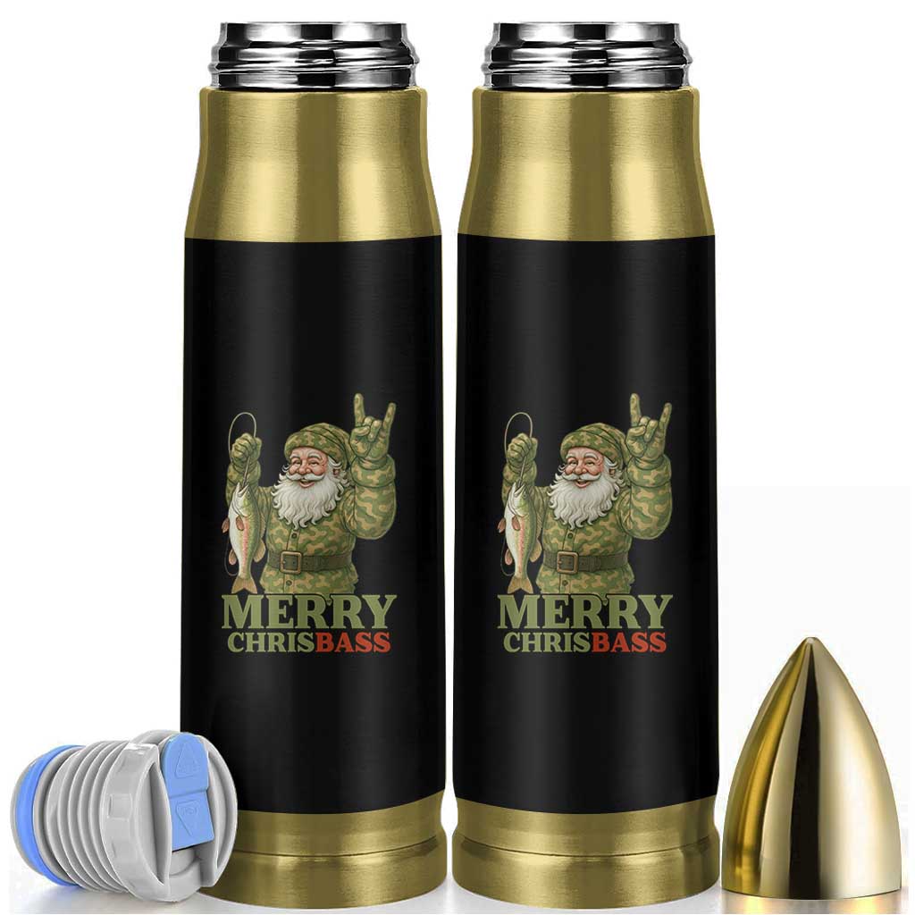 Funny Santa Camo Fishing Bullet Tumbler Merry Chrisbass - Wonder Print Shop