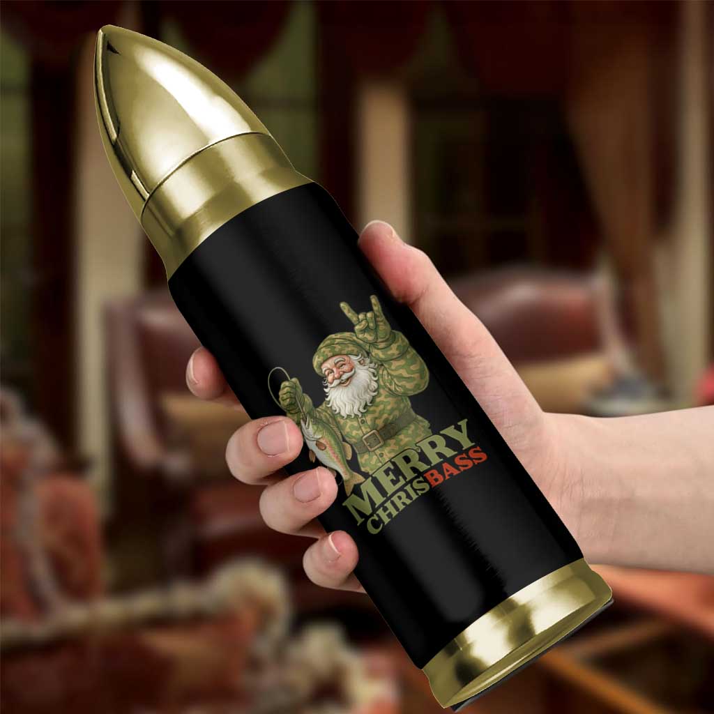 Funny Santa Camo Fishing Bullet Tumbler Merry Chrisbass - Wonder Print Shop