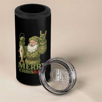 Funny Santa Camo Fishing 4 in 1 Can Cooler Tumbler Merry Chrisbass - Wonder Print Shop