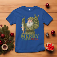 Funny Santa Camo Fishing T Shirt Merry Chrisbass - Wonder Print Shop