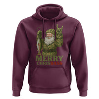 Funny Santa Camo Fishing Hoodie Merry Chrisbass - Wonder Print Shop