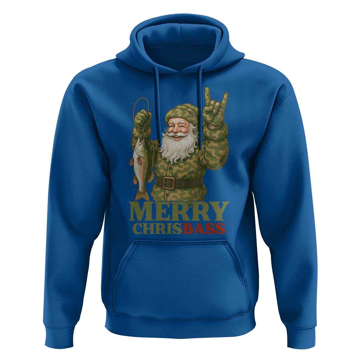 Funny Santa Camo Fishing Hoodie Merry Chrisbass - Wonder Print Shop
