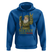 Funny Santa Camo Fishing Hoodie Merry Chrisbass - Wonder Print Shop