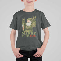 Funny Santa Camo Fishing T Shirt For Kid Merry Chrisbass - Wonder Print Shop