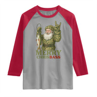Funny Santa Camo Fishing Raglan Shirt Merry Chrisbass - Wonder Print Shop