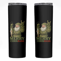 Funny Santa Camo Fishing Skinny Tumbler Merry Chrisbass - Wonder Print Shop