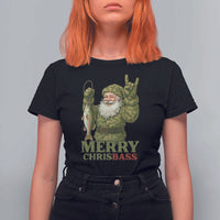 Funny Santa Camo Fishing T Shirt For Women Merry Chrisbass - Wonder Print Shop