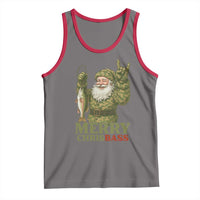 Funny Santa Camo Fishing Tank Top Merry Chrisbass - Wonder Print Shop