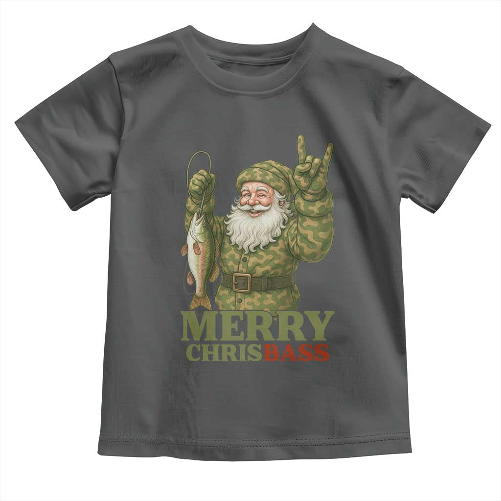 Funny Santa Camo Fishing Toddler T Shirt Merry Chrisbass - Wonder Print Shop