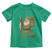 Funny Santa Camo Fishing Toddler T Shirt Merry Chrisbass - Wonder Print Shop