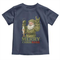 Funny Santa Camo Fishing Toddler T Shirt Merry Chrisbass - Wonder Print Shop