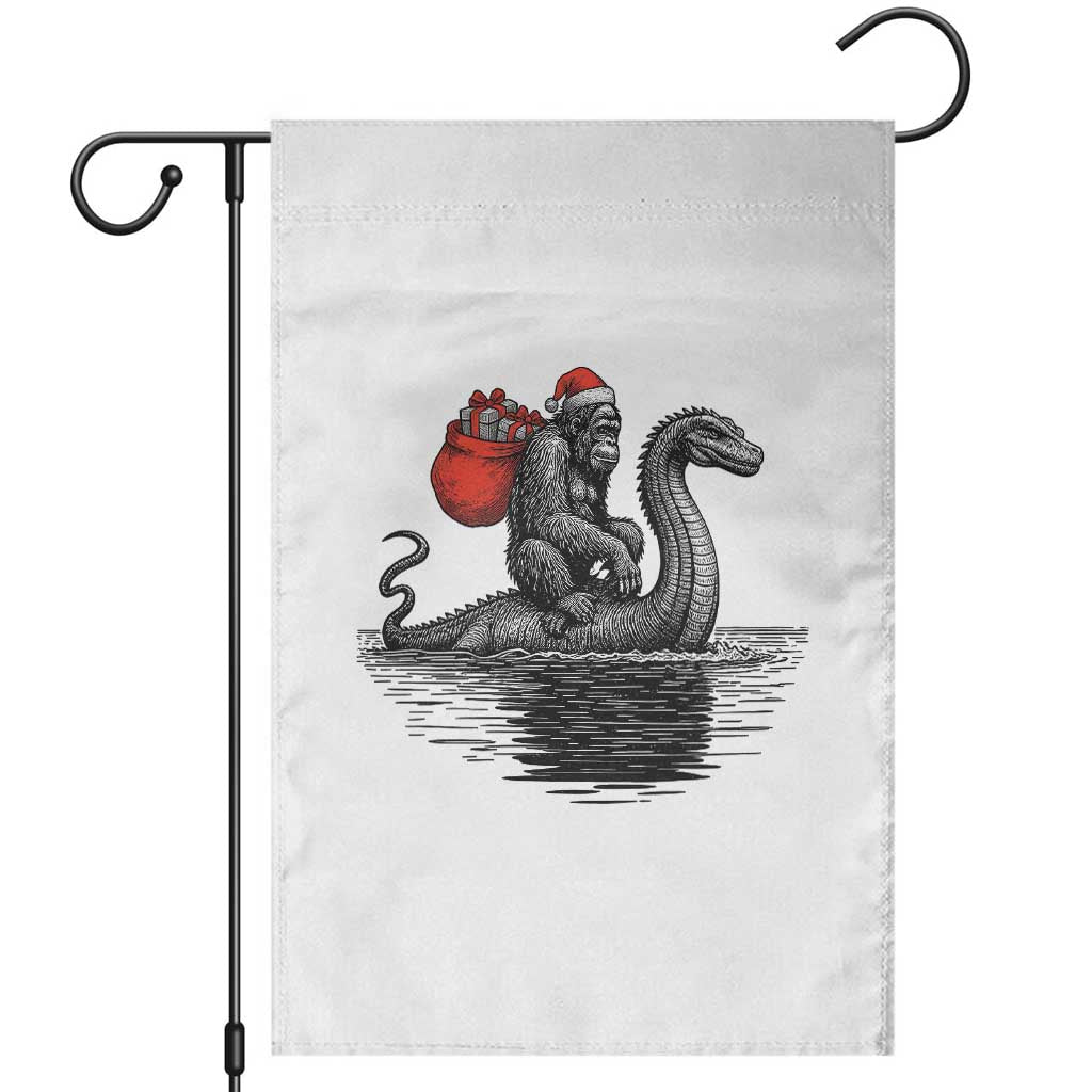 Funny Bigfoot Christmas Garden Flag Sasquatch Loch Ness Cryptid Xmas - Wonder Print Shop