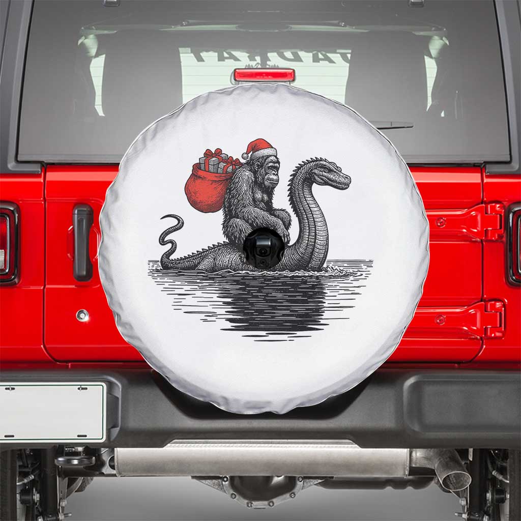 Funny Bigfoot Christmas Spare Tire Cover Sasquatch Loch Ness Cryptid Xmas - Wonder Print Shop
