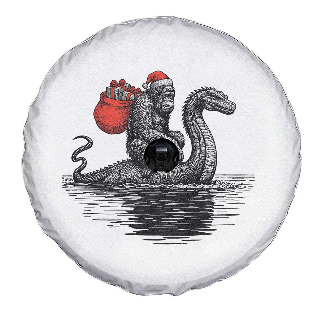 Funny Bigfoot Christmas Spare Tire Cover Sasquatch Loch Ness Cryptid Xmas - Wonder Print Shop