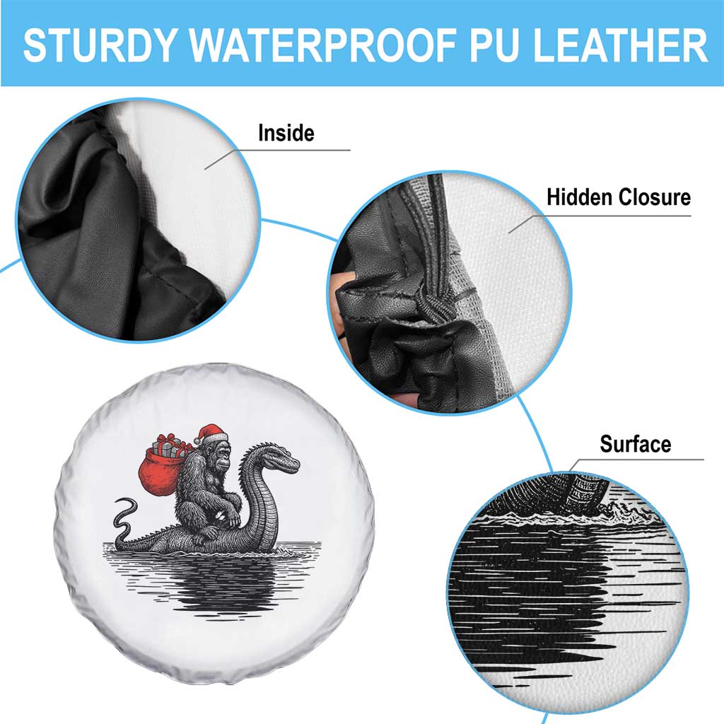 Funny Bigfoot Christmas Spare Tire Cover Sasquatch Loch Ness Cryptid Xmas - Wonder Print Shop