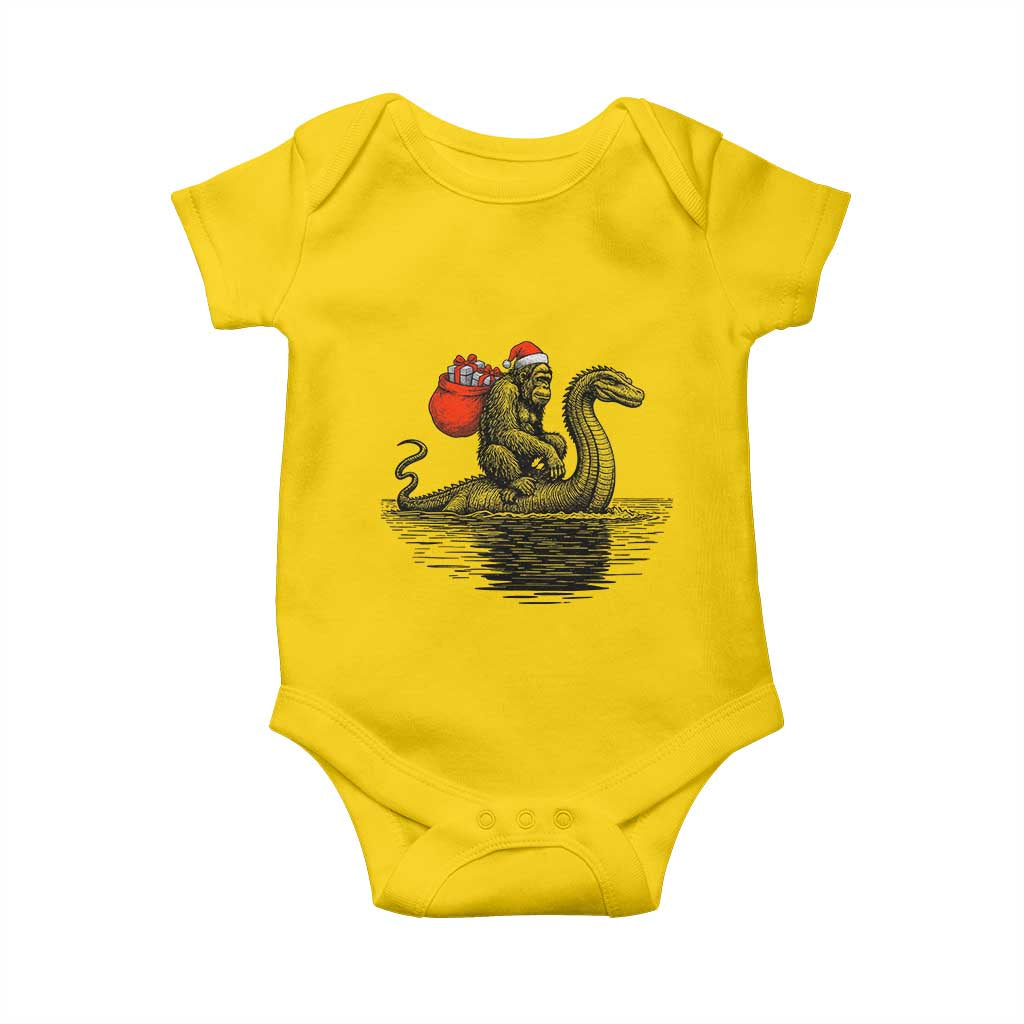 Funny Bigfoot Christmas Baby Onesie Sasquatch Loch Ness Cryptid Xmas - Wonder Print Shop