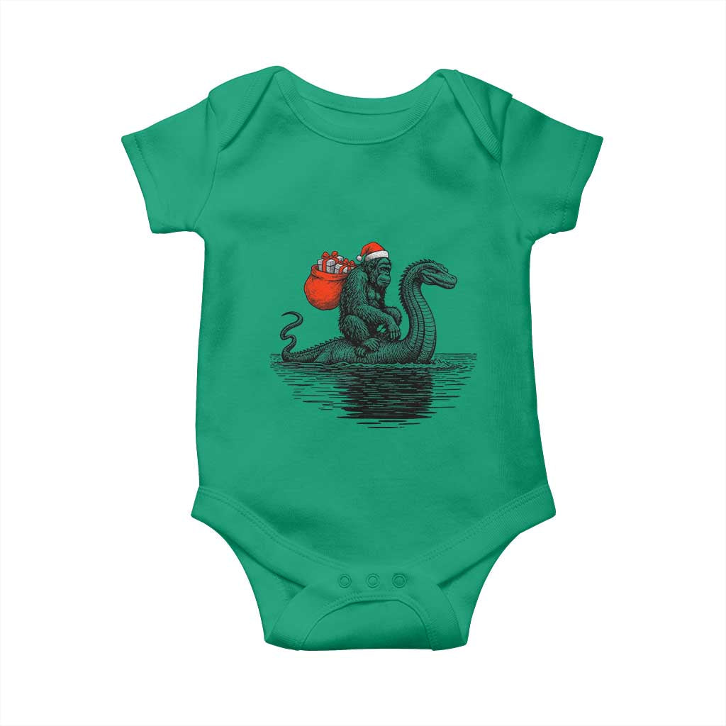 Funny Bigfoot Christmas Baby Onesie Sasquatch Loch Ness Cryptid Xmas - Wonder Print Shop