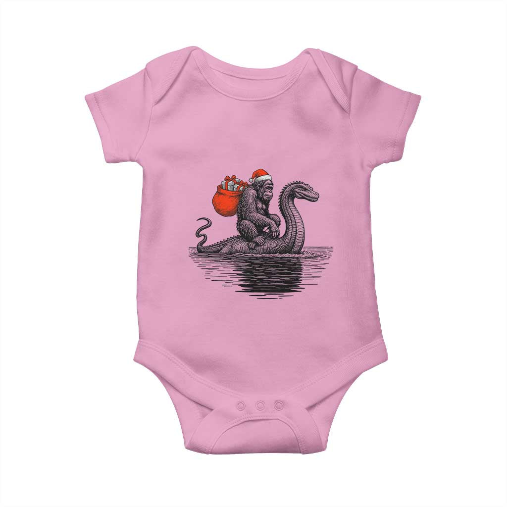 Funny Bigfoot Christmas Baby Onesie Sasquatch Loch Ness Cryptid Xmas - Wonder Print Shop