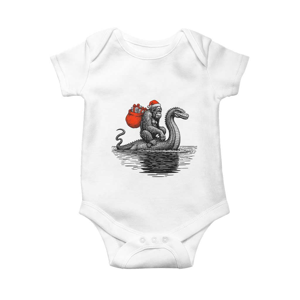 Funny Bigfoot Christmas Baby Onesie Sasquatch Loch Ness Cryptid Xmas - Wonder Print Shop