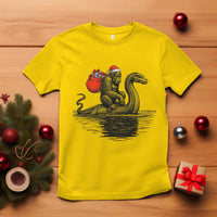 Funny Bigfoot Christmas T Shirt Sasquatch Loch Ness Cryptid Xmas - Wonder Print Shop