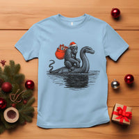 Funny Bigfoot Christmas T Shirt Sasquatch Loch Ness Cryptid Xmas - Wonder Print Shop