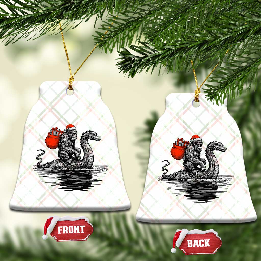 Funny Bigfoot Xmas Ceramic Ornament Sasquatch Loch Ness Cryptid Xmas - Wonder Print Shop