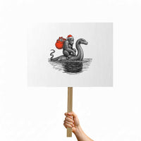 Funny Bigfoot Christmas Protest Sign Sasquatch Loch Ness Cryptid Xmas - Wonder Print Shop