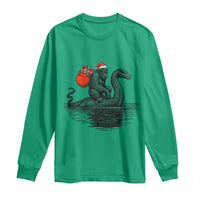 Funny Bigfoot Christmas Long Sleeve Shirt Sasquatch Loch Ness Cryptid Xmas - Wonder Print Shop