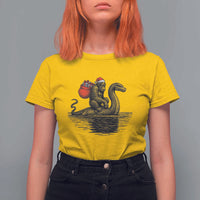 Funny Bigfoot Christmas T Shirt For Women Sasquatch Loch Ness Cryptid Xmas - Wonder Print Shop