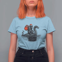 Funny Bigfoot Christmas T Shirt For Women Sasquatch Loch Ness Cryptid Xmas - Wonder Print Shop