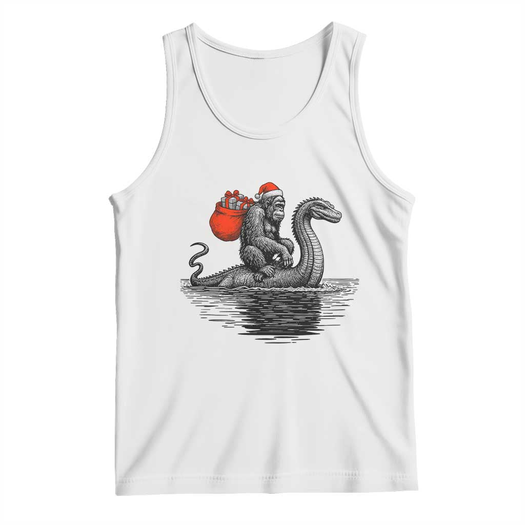 Funny Bigfoot Christmas Tank Top Sasquatch Loch Ness Cryptid Xmas - Wonder Print Shop