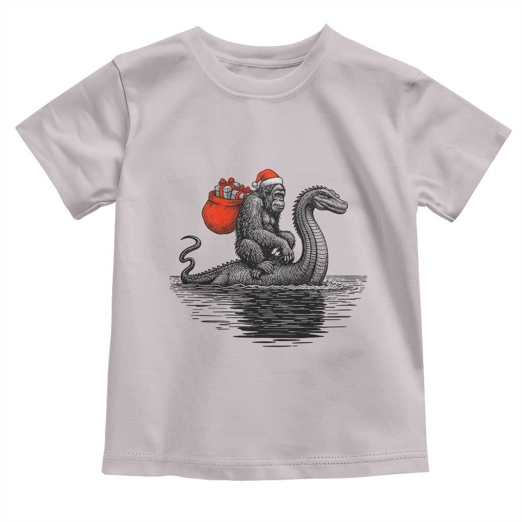 Funny Bigfoot Christmas Toddler T Shirt Sasquatch Loch Ness Cryptid Xmas - Wonder Print Shop