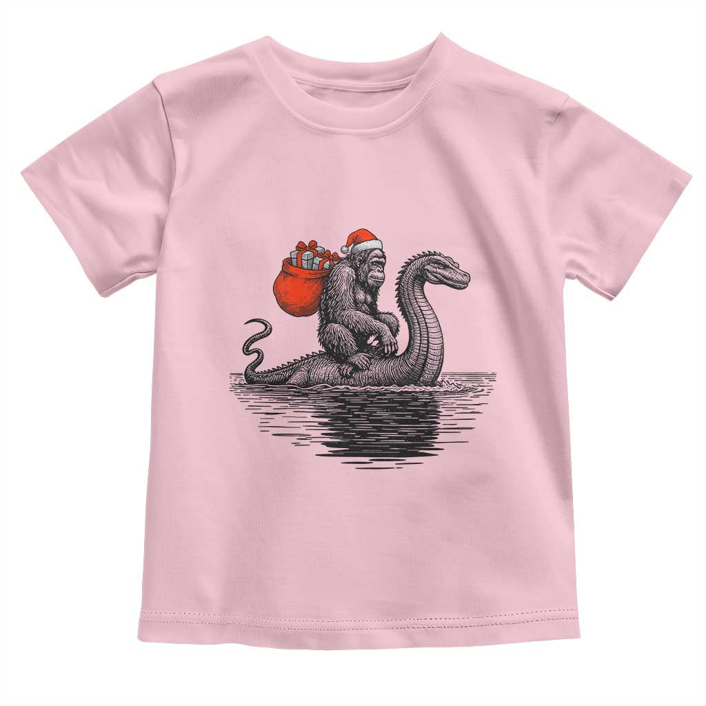 Funny Bigfoot Christmas Toddler T Shirt Sasquatch Loch Ness Cryptid Xmas - Wonder Print Shop